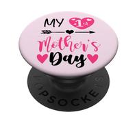 My First Mothers Day Outfit Mommy 1st Time Mom Happy Mother PopSockets PopGrip Adhesivo