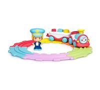 My First Piypont, Tren Divertido, primer tren de juguete con vías para circular y la figura del maquinista, ruedas y panel con huecos para encajar formas geométricas de colores,
