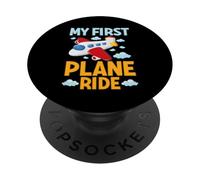 My First Plane Ride - Gráfico de Vuelo en avión para niños, Hombres y Mujeres PopSockets PopGrip Adhesivo