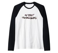My First Thanksgiving Design Camiseta Manga Raglan