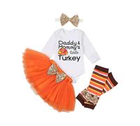 My First Thanksgiving Newborn Baby Girls Clothes Romper Top Bow Tutu S