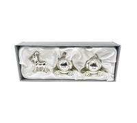 My First Tooth and Curl Cenicienta Carriage Regalo de bautizo Bañado en Plata Cenicienta Carriage Caja de Recuerdo de Carruaje de Cenicienta Caja de Regalo para Niños Niños HTUK®