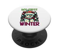 My First Winter Lindo Muñeco de Nieve de Invierno Navidad PopSockets PopGrip Adhesivo