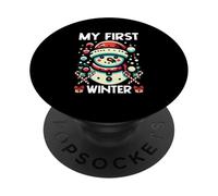 My First Winter Lindo Muñeco de Nieve de Invierno Navidad PopSockets PopGrip Adhesivo