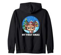My First Xmas Lindo Reno de Invierno Navidad Sudadera con Capucha
