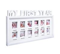 My First Year Photo Moments - Marco de recuerdo para bebé, Blanco, 16 x 8 x 1 Inch