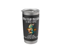 My Four Moods I Need Coffee I Need a Nap Dragon Coffee Lover Vaso térmico de acero inoxidable de doble pared