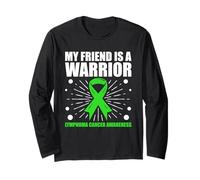 My Friend Is A Warrior Linfoma Cáncer Concientización Apoyo Manga Larga