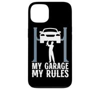 My Garage My Rules Técnico de automóviles Reparación de vehículos Amante de autos Carcasa para iPhone 13