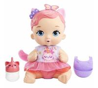 My Garden Baby Gatito Bebe y hace pipí Orejas rosas Muñeca bebé de juguete con pañal, biberón, diadema y accesorios , regalo +3 años (Mattel HHL21)