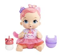 My Garden Baby Gatito Bebe y hace pipí Orejas rosas Muñeca bebé de juguete con pañal, biberón, diadema y accesorios , regalo +3 años (Mattel HHL21)