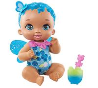 My Garden Baby Mariposas ¡Ñam ñam! Arándano Muñeco de juguete con alas de mariposa, boca cambia de color, regalo para niños y niñas +18 meses (Mattel GYP01)