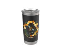 My Garden Is A Hive Of Activity Bee Apicultura Floral Vaso térmico de acero inoxidable de doble pared