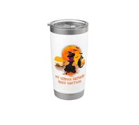 My German Shepherd Rides Shotgun Dog and Witch Halloween Vaso térmico de acero inoxidable de doble pared