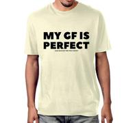 My GF is Perfect She Bought Me This Camisa divertida para marido, novio, mi novia es perfecta, camiseta unisex, Amarillo cremoso, M