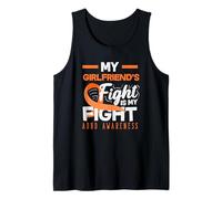 My Girfriends Fight Is My Fight ADHD Awareness Cinta Naranja Camiseta sin Mangas