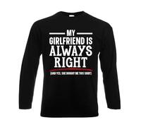 My Girlfriend is Always Right - Camiseta de manga larga para hombre, De Manga Larga Negro, 5XL