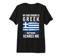 My Girlfriend Is Greek Nothing Scares Me Greece Flag Camiseta Premium