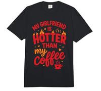 My Girlfriend Is Hotter Than Coffee Funny Valentine's Couple Comfort Colors Adult Heavyweight T-Shirt