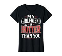 My Girlfriend Is Hotter Than You Funny Crazy Grilfriend Camiseta gráfica económica, Mujer, Negro, L