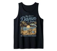 My Give A Damn Is Broken Funny Retirement Beach Camiseta sin Mangas
