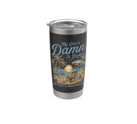 My Give A Damn Is Broken Funny Retirement Beach Vaso térmico de acero inoxidable de doble pared