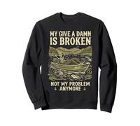 My Give A Damn Is Broken Funny Retirement Fishing Dad Sudadera