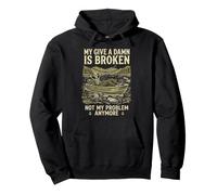 My Give A Damn Is Broken Funny Retirement Fishing Dad Sudadera con Capucha