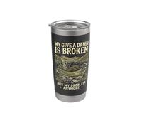 My Give A Damn Is Broken Funny Retirement Fishing Dad Vaso térmico de acero inoxidable de doble pared