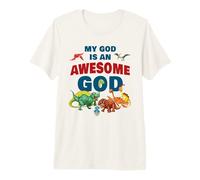 My God is an Awesome God - Christian Faith Kids Dinosaur Camiseta Premium