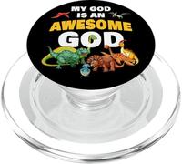 My God is an Awesome God - Christian Faith Kids Dinosaur PopSockets PopGrip para MagSafe