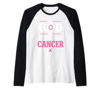 My God is Bigger Than Cancer Breast Cancer Awareness Camiseta Manga Raglan