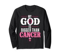 My God is Bigger Than Cancer Breast Cancer Awareness Manga Larga