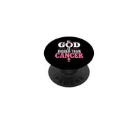 My God is Bigger Than Cancer Breast Cancer Awareness PopSockets PopGrip Adhesivo