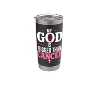 My God is Bigger Than Cancer Breast Cancer Awareness Vaso térmico de acero inoxidable de doble pared