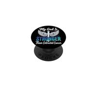 My God Is Stronger Than Colorectal Cancer PopSockets PopGrip Adhesivo