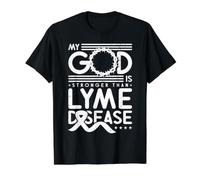 My God Is Stronger Than Lyme Disease Camiseta gráfica económica, Hombre, Negro, S
