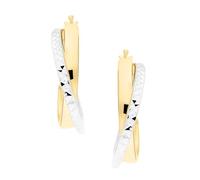My Gold Leah C-07920-G362 - Pendientes de aro para mujer, oro amarillo 333, oro blanco (8 quilates), bicolor 21 mm x 4 mm, Mittelgroß, Oro amarillo Oro blanco, Sin piedra preciosa