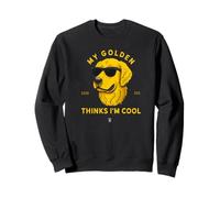 My Golden Thinks I'm Cool - Perro Golden Retriever Dibujado a Mano Sudadera