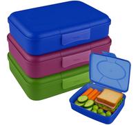 My-goodbuy24 Fiambrera para pan de mantequilla, juego de 3 unidades, fiambrera para niños y adultos, perfecta para escuela, oficina, trabajo o guardería, apto para lavavajillas