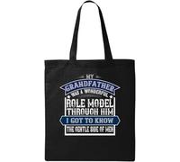 My Grandfather was a Wonderful Role Model - Bolsa de algodón ecológico natural, color negro, Black, Talla única