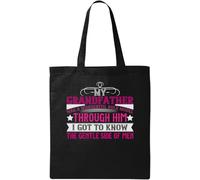 My Grandfather was a Wonderful Role Model Slogan Bolso de mano de algodón ecológico natural Negro, Negro, Talla única, Negro 1, One size