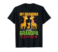 My Grandma & Grandpa Love Me Happy Grandparents Day Jirafa Camiseta