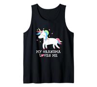My Grandma Loves Me Cute Girl Unicorn Nieta Camiseta sin Mangas