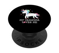 My Grandma Loves Me Cute Girl Unicorn Nieta PopSockets PopGrip Adhesivo