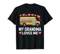 My Grandma Loves Me Niños Niñas Niños Nieto Autobús Escolar Camiseta