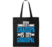My Grandpa is My Grandpal Slogan - Bolsa de algodón ecológico natural, color negro, Black, Talla única