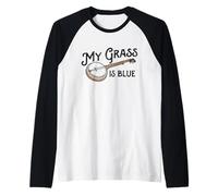 My Grass is Blue - Camiseta Retro con diseño de Banjo Bluegrass Camiseta Manga Raglan