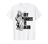 My Grass Is Blue Sasquatch Bigfoot Musician Retro Bluegrass Camiseta