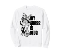 My Grass Is Blue Sasquatch Bigfoot Musician Retro Bluegrass Sudadera